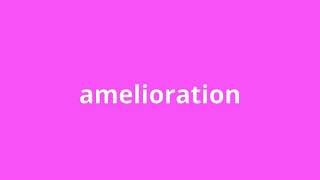 what is the meaning of amelioration [upl. by Kerekes581]