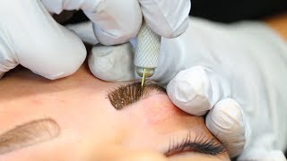 Microblading Eyebrows  Full Process  Precis Brows [upl. by Anahahs562]