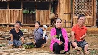 Disabled father makes bamboo rice cooker lining girl gardening and growing vegetables [upl. by Nosauq996]