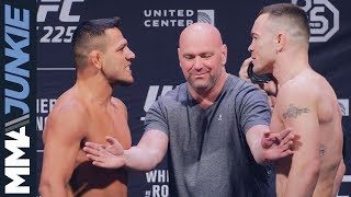 UFC 225 Colby Covington vs Rafael dos Anjos weigh in highlight [upl. by Aidekal237]