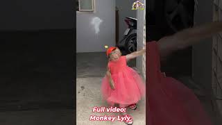 Monkey Lyly returns home after going to the market shorts monkey youtubeshorts cutefunny [upl. by Nonnel]