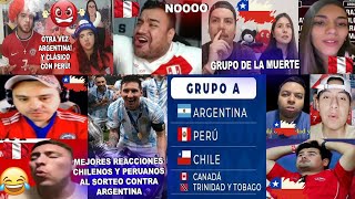 MEJORES REACCIONES DE CHILENOS Y PERUANOS AL PEGAR ARGENTINA EN EL SORTEO DE LA COPA AMÉRICA 2024 [upl. by Odlabso747]