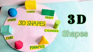 3D shapes model for school project3D geometrical shapes3D shapes math projectmath tlm 3D shapes [upl. by Tesil]