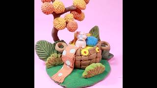 Clay Diorama  Piggy in a Basket  Whimsical AirDry Clay Creation  Fun DIY Project claycraft [upl. by Grayce]