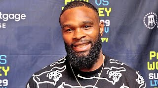 TYRON WOODLEY REACTS TO TATTOO BET WITH JAKE PAUL CONFIDENT IN WIN amp TALKS UFC FIGHTER PAY [upl. by Zeba]