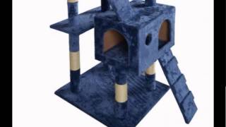 Navy Blue Cat Tree Scratcher Play House Condo [upl. by Kono995]