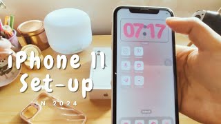 iPhone 11 in white 128gb setup in 2024 🌷Cute Accessories [upl. by Jo179]