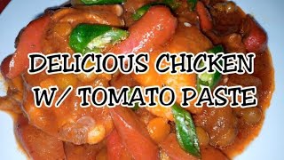 SIMPLE RECIPE  MANOK NA MAY TOMATO PASTE SARAP NA HINDI NAKAKAUMAYEVES VLOG [upl. by Ekihc921]