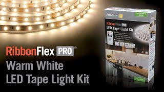 RibbonFlex PRO Warm White LED Strip Light Kit with Remote  82 25m [upl. by Nwahsor]