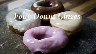 Four Easy Donut GlazesChocolate White Chocolate Strawberry MapleEdesian [upl. by Ocsirf366]