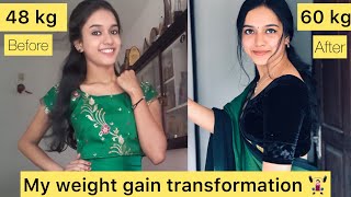 തടി കൂട്ടാന് എന്തു ചെയ്യണം🏋🏻‍♀️ How To Gain weight 🥦 my weight gain transformation  Malayalam [upl. by Ehman]