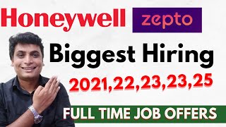 Biggest Hiring HoneyWell Zepto immediate hiring  Data AnalystEnginner Hiring  2021 22 23 24 Batch [upl. by Aicirtac112]