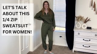 How did I Carry this Sporty Style Womens 14 Zip Sweat Suit Honest Review  Fall Fashion Haul [upl. by Oremo601]