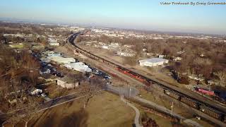 BNSF in Olathe KS drone footage and Pacing with 3 coal trains [upl. by Mccowyn]