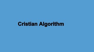 Cristian Algorithm synchronization Distributed Computing System [upl. by Eeleimaj]