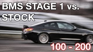 BMS JB Stage 1 vs Stock  100  200 Kmh Comparison  BMW M135i M235i 335i 435i 535i  N55 JB4 [upl. by Enrika]