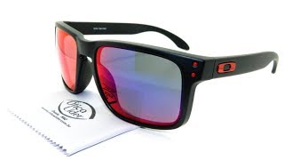 Oakley Holbrook Red Iridium OO9102l36 55 Espelhado [upl. by Ahsatam126]