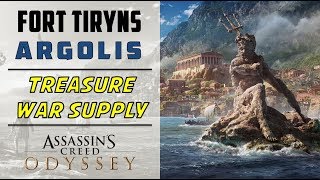 Fort Tiryns Argolis  Loot Treasure amp War Supply Location  ASSASSINS CREED ODYSSEY [upl. by Ajoop]