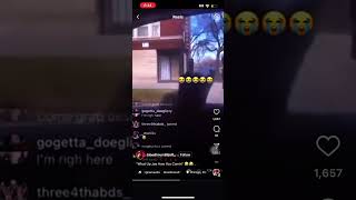 Bloodhound Lil Jeff in traffic tweaking on instagram live😂😂 chicago chiraq [upl. by Airtened23]