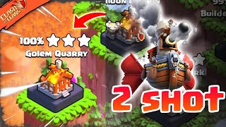 Clan Capital Attack Strategy Golem Quarry  Two Shot Golem Quarry Flying Fortress Clash of Clans [upl. by Haduhey]