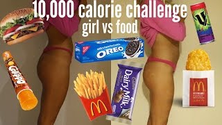 10000 CALORIE CHALLENGE  Girl VS Food  Epic Cheat Day [upl. by Acnaib470]