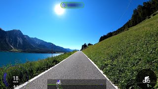 30 minute Fat Burning Indoor Cycling Workout Alps South Tyrol Lake Tour Garmin 4K Video [upl. by Arjun433]