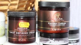 AS I AM PRODUCT REVIEW COCONUT COWASH amp TWIST DEFINING CREAM 4C HAIR [upl. by Lilly]