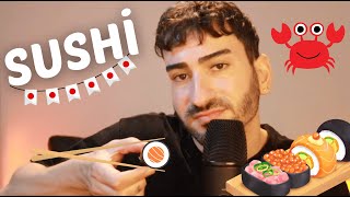 türkçe asmr 🍣 Yengeçli Sushi Yedim 🦀 [upl. by Rox]