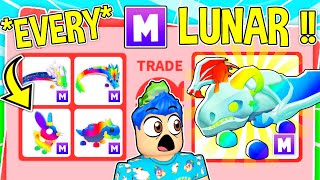 Trading EVERY MEGA LUNAR PET In Adopt Me  Roblox Adopt Me Trading Lunar Pets 2024 COMPILATION [upl. by Aynotan]