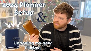 Luxury Planning with Filofax  2024 Planner Unboxing and Setup Navy Filofax Malden [upl. by Zeba]