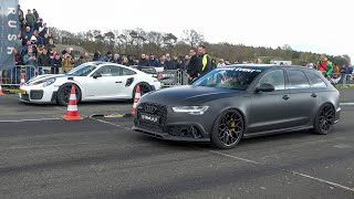 Supercars Drag Racing  DVX850 RS3 Novitec F12 iPE GT3 RS 1000HP RS6 C7 Quicksilver R8 GT2 RS [upl. by Rochette]