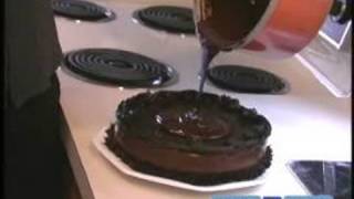 How to Make Chocolate Ganache  Pouring Chocolate Ganache On Cake [upl. by Roswald825]