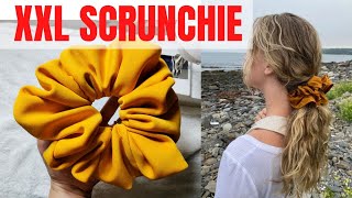 XXL SCRUNCHIE  how to make a double extra large scrunchie  DIY [upl. by Fonseca]