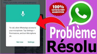 RÉPARER Autoriser laccès de WhatsApp au microphone Appuyez sur Paramètres Autorisations et Activer [upl. by Kai]