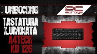 wwwpcgaragero  Unboxing tastatura iluminata A4Tech KD 126 [upl. by Rahab]