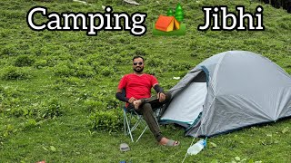 Best place for camping 🏕 in Jibhi Manali  Decathlon Quechua tent camping and installation [upl. by Shaine]