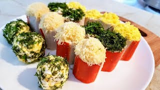 Цыганские роллы с крабовых палочек  Крабовая закуска Крабовые роллы Gipsy kitchen [upl. by Diskin812]