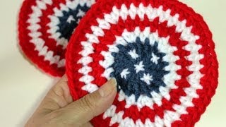 Easy to Crochet Coasters 4th of July [upl. by Ainitsirc895]