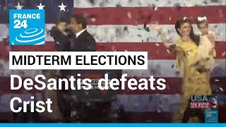 DeSantis defeats Crist wins 2nd term as Florida governor • FRANCE 24 English [upl. by Elyad36]