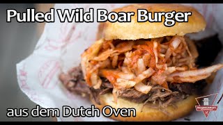 Pulled Wild Boar  Wildschwein Burger mit Coleslaw by daughter amp dads sizzlezone Pulled Pork [upl. by Ecnerrot]