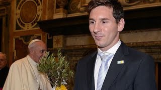 Lionel Messi meets Pope Francis [upl. by Crowe]