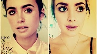 Lily Collins Inspired Makeup  HelloKatyxo [upl. by Nerual]