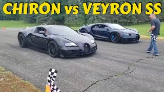 Bugatti Chiron vs Veyron SS racing on the runway [upl. by Ghiselin221]