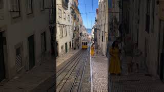 Elevador da Bica Funicular  Place to see in Lisbon  Bairro Alto district [upl. by Aimas]