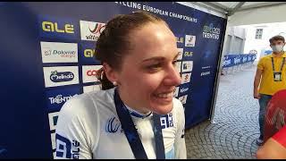 Campionati Europei Ciclismo Trento Silvia Zanardi dopo la vittoria [upl. by Winfred]