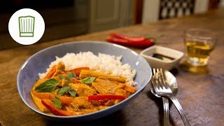 Rotes Thai Curry mit Huhn und Paprika  Chefkochde [upl. by Lombardo]