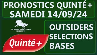 PRONOSTIC ET BASE QUINTÉ SAMEDI 14 SEPTEMBRE 2024  CRITERIUM DES 5 ANS  ATTELE  R1C4  VINCENNES [upl. by Dymphia]