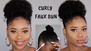 SLICK CURLY HIGH BUN ON 4CB NATURAL HAIR  SIMPLE GLAM  Betterlengths [upl. by Reiners]