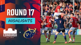 Edinburgh v Munster  Instant Highlights  Round 17  URC 202324 [upl. by Nogaem]