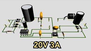 Design Power Supply Switching 20 Volt V 3 Ampere A PWM DK1203 Dengan Proteus 8 Professional [upl. by Kopaz]